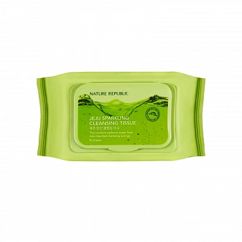 Очищающие салфетки(50шт) Jeju Sparkling Cleansing Tissue(50 sheets)