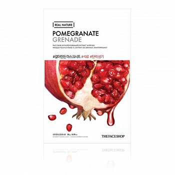 Тканная маска с экстрактом граната Real Nature Pomegranate Face Mask
