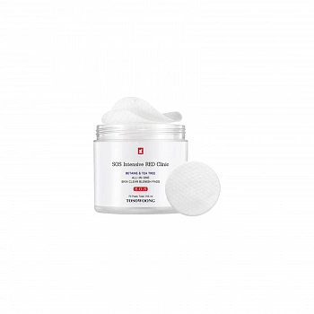 Очищающие пилинг-пэды с бетаином и экстрактом чайного дерева SOS Intensive Red Clinic Betaine & Tea Tree All-In-One Skin Clear Blemish Pads