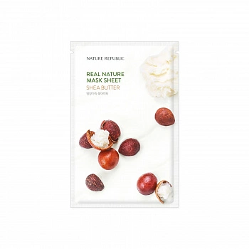 Тканевая маска с маслом ши Real Nature Mask Sheet Shea Butter