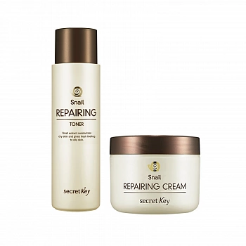 Набор для лица с муцином улитки(Тонер+крем) Snail Repairing Set(Toner+Cream)