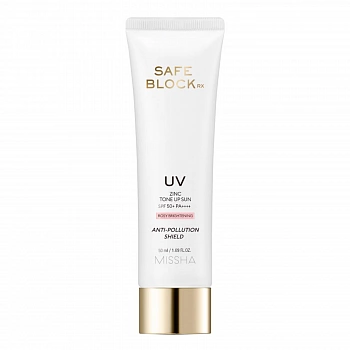 Солнцезащитный крем с осветляющим розовым тоном Safe Block RX Zinc Tone Up Sun SPF50+ PA++++
