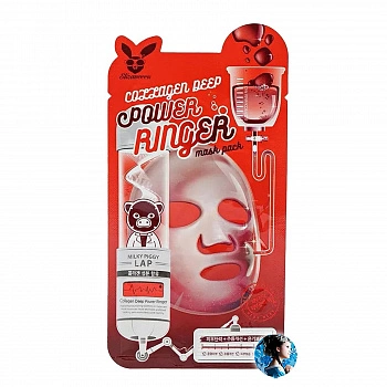 Омолаживающая тканевая маска для лица с коллагеном Collagen Deep Power Ringer Mask Pack