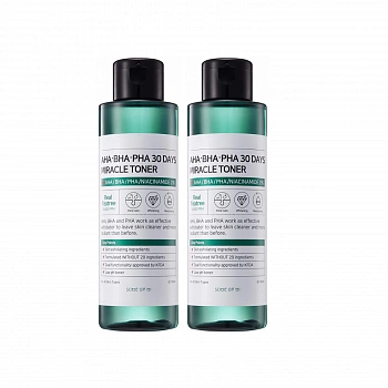 Очищающий тонер для проблемной кожи 2шт AHA-BHA-PHA 30 Days Miracle Toner 2ea