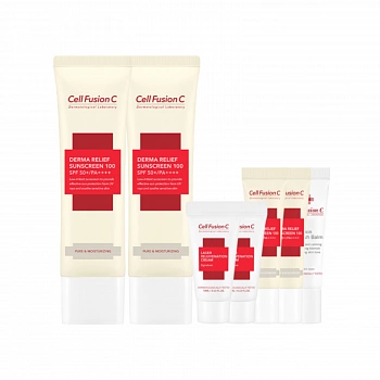 Солнцезащитный крем для чувствительной кожи 2шт Derma Relief Sunscreen 100 SPF 50+/PA++++ 1+1