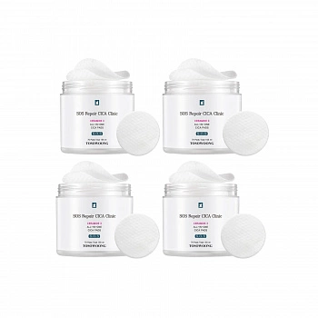 Восстанавливающие пэды с экстрактом центеллы азиатской 3+1 SOS Repair Cica Clinic All-In-One Cica Pads 3+1