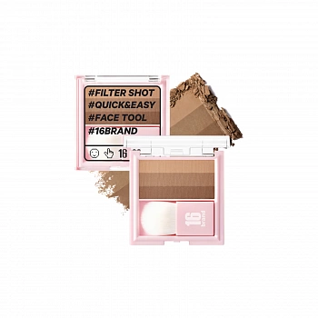 Палетка для контуринга 01 16 Filter Shot Shading Almond