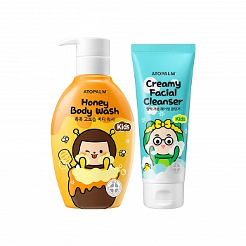 Детский гель для душа с экстрактом меда + Крем-пенка для умывания KIDS Honey Body Wash & Creamy Facial Cleanser