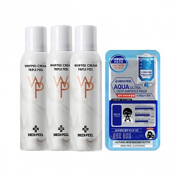 Очищающая-пилинг пенка с кислотами 3 шт. + Подарок Whipped Cream Triple Peel 3 pcs + Gift