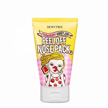 Маска-пленка для очищения пор с экстрактом клубники Peel Off Nose Pack Strawberry Honey Jam