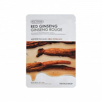 Тканевая маска для лица с экстрактом красного женьшеня Real Nature Red Ginseng Face Mask