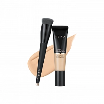 Тональная основа + кисть 01 Black Foundation & Brush Set 01