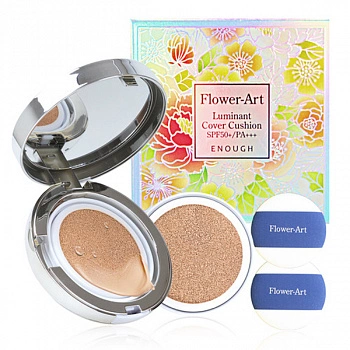 Кушон с запасным блоком и 2 спонжами 01 Flower-art Luminant Cover Cushion 01