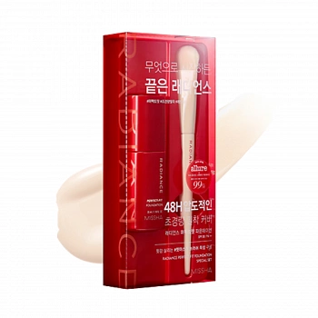 Тональная основа + кисточка 01 Radiance Perfect-fit Foundation SPF30 PA++ Special Set with Brush 01