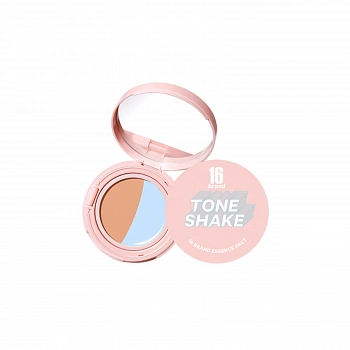 Компактная тональная основа с зеркальцем 02 16 Tone Shake Essence Pact 02