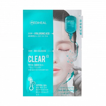 Биоцеллюлозная маска с гиалуроновой кислотой Capsule 100 Bio Seconderm Clear Mask