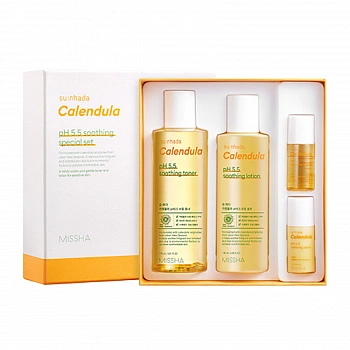 Набор средств для лица с календулой Su:nhada Calendula pH 5.5 Soothing Special Set 2