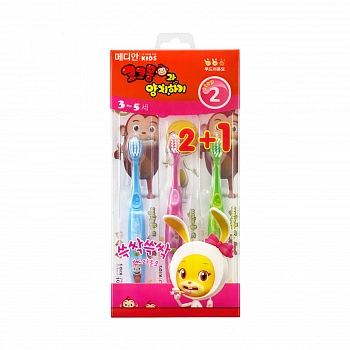 Набор детских зубных щеток для девочек 3шт Little Kids Cocomong Character Toothbrush For Girls 3ea