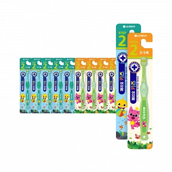 Зубная щетка для детей 3-5 лет (набор) Perio Kids 2 Step Tooth Brush PinkFong (Age 3-5) 2ea