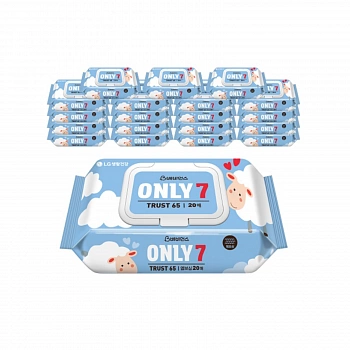 Детские влажные салфетки 20шт*20 Only7 PinkFong Wet Wipes Trust 65