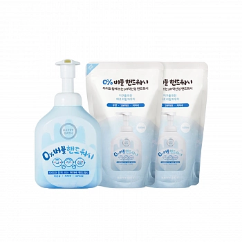 Жидкое мыло для всей семьи + (сменный блок) 2шт 0% Bubble Hand Wash + Refill 2ea