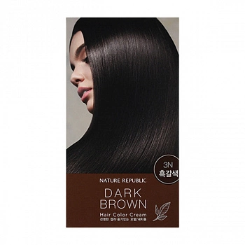 Крем-краска для волос (темный коричневый) Hair & Nature Hair Color Cream Dark Brown