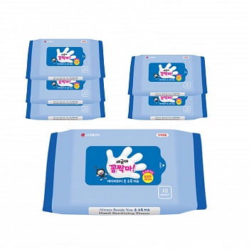 Детские антибактериальные салфетки (мини упаковка) 6шт BABY Hand Sanitizing Tissue 10ea*6