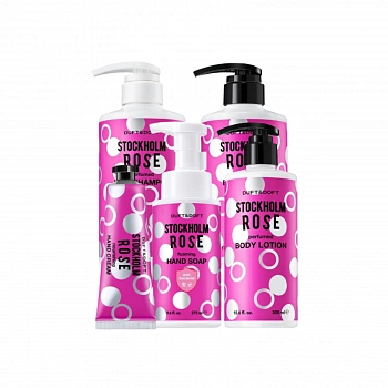 Набор средств для тела (шампунь, гель для душа, лосьон, мыло для рук, крем для рук) 03 All In One 5 Step Set (Shampoo, Body Wash, Body Lotion, Hand Wash, Hand Cream) Stockholm Rose