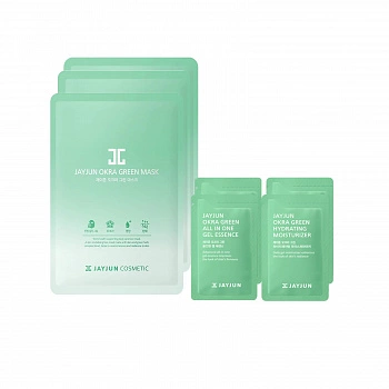 Набор средств по уходу за кожей с экстрактом бамии и комплексом зеленых трав Okra Green Trio Kit