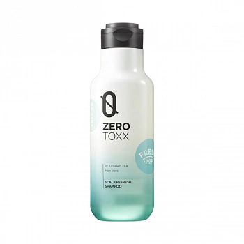 Освежающий шампунь с алое и зеленым чаем Zero Toxx Jeju Green Tea Aloe Vera Scalp Refresh Shampoo