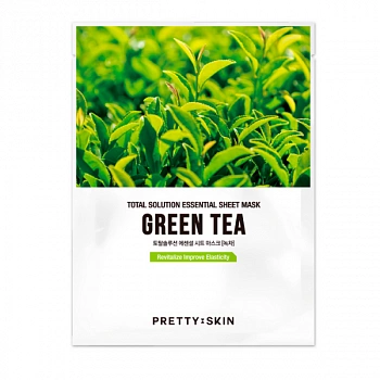 Тканевая маска с зеленым чаем Total Solution Essential Sheet Mask Green Tea