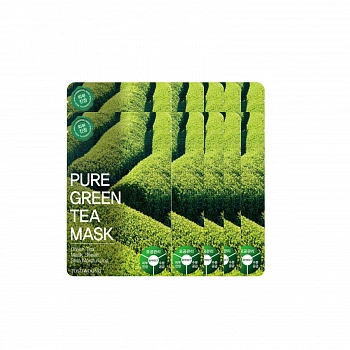 Тканевая маска с экстрактом зеленого чая 10шт. Pure Green Tea Mask Pack 10ea