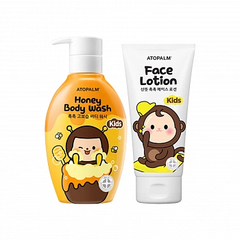 Детский гель для душа с экстрактом меда + Детский увлажняющий лосьон KIDS Honey Body Wash & Face Lotion