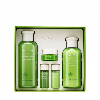 Набор для ухода за кожей с зеленым чаем Green tea balancing Skincare Set EX