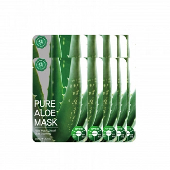 Тканевая маска с экстрактом алоэ 10шт. Pure Aloe Mask Pack 10ea