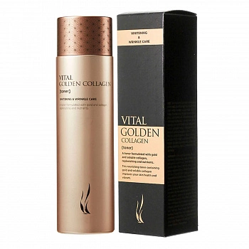 Антивозрастной тонер с витаминами и коллагеном Vital Golden Collagen Toner