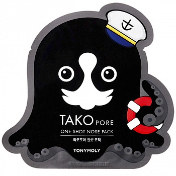 Очищающие полоски от черных точек с области лба и носа Tako Pore One Shot Nose Pack