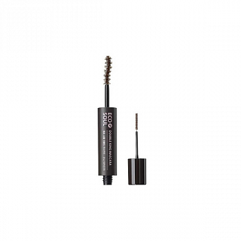 Тушь для ресниц с двумя кисточками 01 Eco Soul Double King Mascara 01.Black